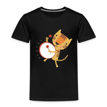 Load image into Gallery viewer, Kinder Premium T-Shirt - Tiger mit Trommel - Schwarz
