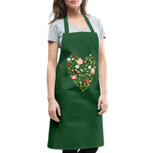 Carica l'immagine nel visualizzatore di Gallery, Schürze mit Blumen und Herz - Grün
