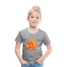 Load image into Gallery viewer, Kinder Premium T-Shirt - Dino Triceratops - Grau meliert
