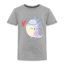 Load image into Gallery viewer, Kinder Premium T-Shirt - kleines Monster mit Herz - Grau meliert
