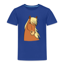 Load image into Gallery viewer, Kinder Premium T-Shirt mit Pferdekopf - Königsblau
