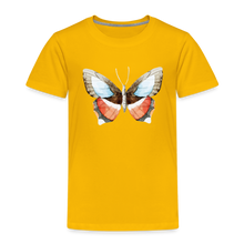 Load image into Gallery viewer, Kinder Premium T-Shirt mit Schmetterling - Sonnengelb

