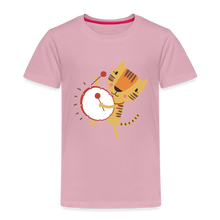 Load image into Gallery viewer, Kinder Premium T-Shirt - Tiger mit Trommel - Hellrosa
