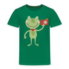 Load image into Gallery viewer, Kinder Premium T-Shirt - Frosch mit Kamera - Kelly Green
