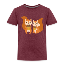 Load image into Gallery viewer, Kinder Premium T-Shirt - Eichhörnchen - Bordeauxrot meliert
