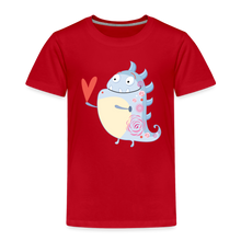 Load image into Gallery viewer, Kinder Premium T-Shirt - kleines Monster mit Herz - Rot
