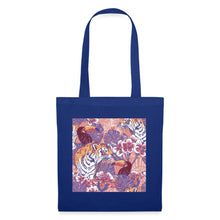 Lataa kuva Galleria-katseluun, Design Jutebeutel - Flowers and Animals - Royalblau
