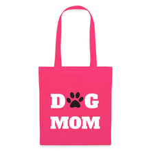 Lataa kuva Galleria-katseluun, Pinker Stoffbeutel mit Spruch „DOG MOM" und schwarzem Pfotenabdruck statt O
