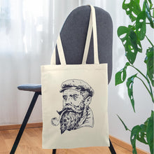 Indlæs billede til gallerivisning Jutebeutel Vintage mit Männer-Portrait und Pfeife - Natur
