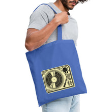 Lataa kuva Galleria-katseluun, Jutebeutel Vintage mit Plattenspieler - Hellblau
