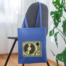 Lataa kuva Galleria-katseluun, Jutebeutel Vintage mit Plattenspieler - Hellblau
