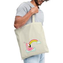 Lataa kuva Galleria-katseluun, Jutebeutel mit Flamingo und Regenbogen - Natur
