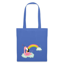 Lataa kuva Galleria-katseluun, Jutebeutel mit Flamingo und Regenbogen - Hellblau
