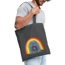 Lataa kuva Galleria-katseluun, Jutebeutel mit Regenbogen I find happiness in rainbows - Graphite
