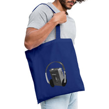 Lataa kuva Galleria-katseluun, Jutebeutel mit Vintage Player - Royalblau
