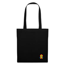 Indlæs billede til gallerivisning Jutebeutel mit kleinem Regenbogen - Schwarz
