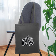 Carregar imagem no visualizador da galeria, Retro Jutebeutel mit Spiegelreflex-Kamera - Graphite
