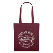 Indlæs billede til gallerivisning Stoffbeutel mit Vintage-Biplane und Schriftzug Aeroplane Rides Flying Circus
