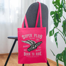 Lataa kuva Galleria-katseluun, Stoffbeutel Vintage Super Plug Born to Ride - Azalea
