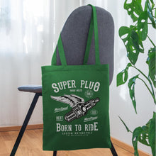 Lataa kuva Galleria-katseluun, Stoffbeutel Vintage Super Plug Born to Ride - Fichte
