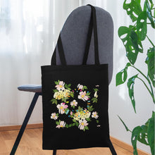 Lataa kuva Galleria-katseluun, Stoffbeutel mit Blumen - Schwarz
