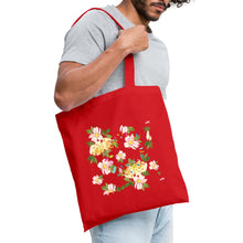 Lataa kuva Galleria-katseluun, Stoffbeutel mit Blumen - Rot
