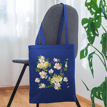 Lataa kuva Galleria-katseluun, Stoffbeutel mit Blumen - Royalblau
