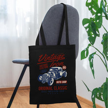 Lataa kuva Galleria-katseluun, Vintage Jutebeutel Classic Car - Schwarz
