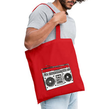 Lataa kuva Galleria-katseluun, Vintage Jutebeutel mit Kassetten-Rekorder - Rot
