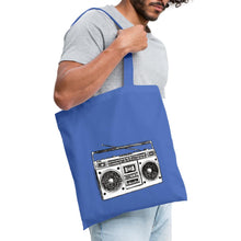 Lataa kuva Galleria-katseluun, Vintage Jutebeutel mit Kassetten-Rekorder - Hellblau
