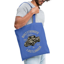 Afbeelding in Gallery-weergave laden, Vintage Stoffbeutel Built Stronger Last Longer - Hellblau
