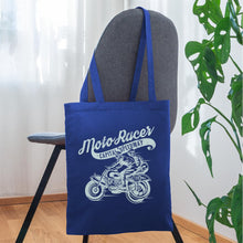 Lataa kuva Galleria-katseluun, Vintage Stoffbeutel Moto Racer - Royalblau
