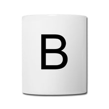 Ladda upp bild till gallerivisning, Weiße Tasse mit großem schwarzen Buchstaben B als Monogramm-Initiale
