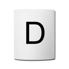 Ladda upp bild till gallerivisning, Weiße Tasse mit großem schwarzen Buchstaben D als Monogramm
