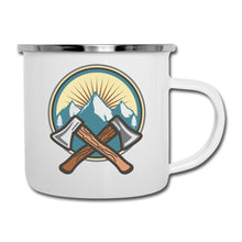Ladda upp bild till gallerivisning, Emaille-Tasse - Berg und Axt - Weiß
