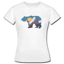 Indlæs billede til gallerivisning Frauen T-Shirt mit Bär und Bergen - Weiß
