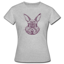 Ladda upp bild till gallerivisning, Frauen T-Shirt mit Hase - Grau meliert
