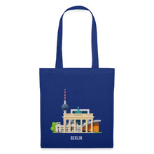 Ladda upp bild till gallerivisning, Jutebeutel Berlin mit Fernsehturm und Brandenburger Tor - Royalblau
