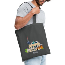Ladda upp bild till gallerivisning, Jutebeutel Berlin mit Fernsehturm und Brandenburger Tor - Graphite
