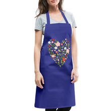 Carica l'immagine nel visualizzatore di Gallery, Schürze mit Blumen und Herz - Royalblau
