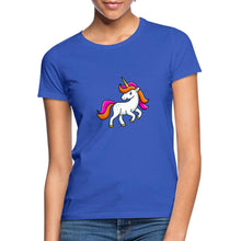 Indlæs billede til gallerivisning Frauen T-Shirt - Unicorn - Royalblau
