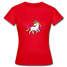 Indlæs billede til gallerivisning Frauen T-Shirt - Unicorn - Rot
