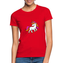 Indlæs billede til gallerivisning Frauen T-Shirt - Unicorn - Rot
