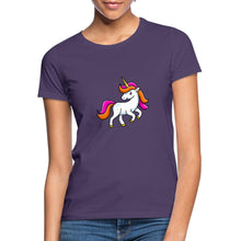 Indlæs billede til gallerivisning Frauen T-Shirt - Unicorn - Dunkellila
