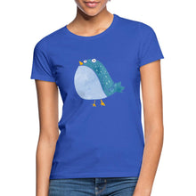 Lataa kuva Galleria-katseluun, Frauen T-Shirt mit süßem Vogel - Royalblau

