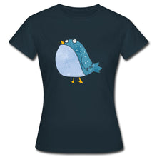 Lataa kuva Galleria-katseluun, Frauen T-Shirt mit süßem Vogel - Navy
