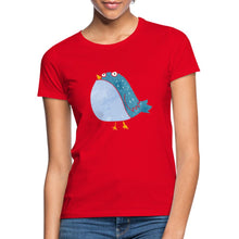 Lataa kuva Galleria-katseluun, Frauen T-Shirt mit süßem Vogel - Rot
