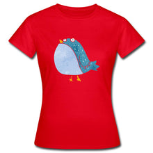 Lataa kuva Galleria-katseluun, Frauen T-Shirt mit süßem Vogel - Rot
