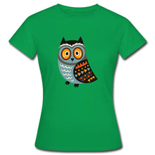 Indlæs billede til gallerivisning Frauen T-Shirt mit Eule - Kelly Green
