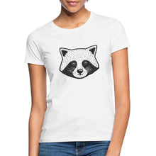 Ladda upp bild till gallerivisning, Frauen T-Shirt mit Waschbär - Weiß
